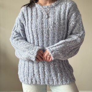 Vintage Cozy Blue Knit Sweater